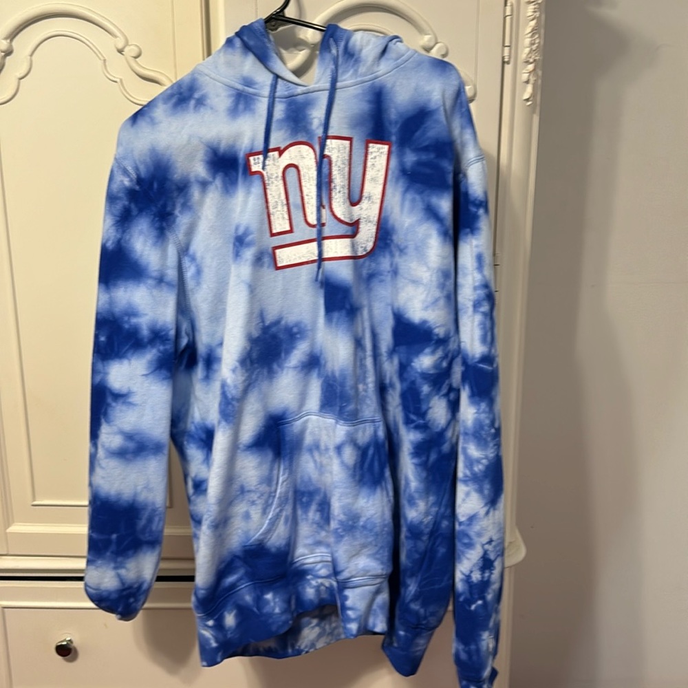 NFL team apparel Giants blue tie dye hoodie. Never worn in perfect condition!